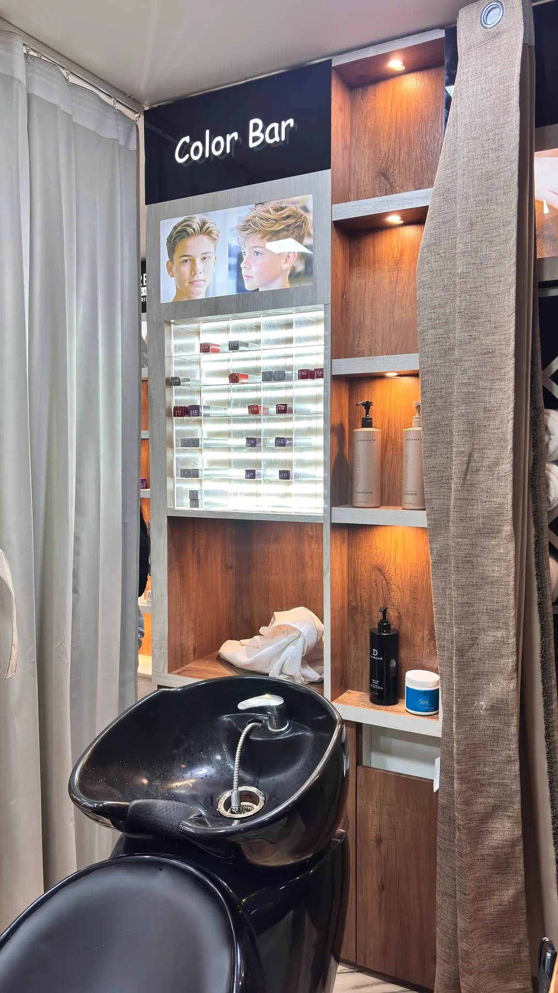 Hair wash area at GreenLand Salon